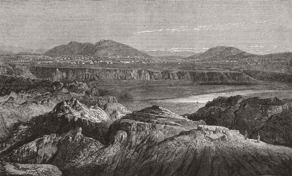 PAKISTAN. Camp of exercise, Punjab-Hassan Abdal 1873 old antique print picture